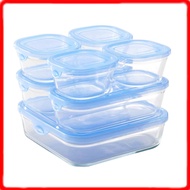 iwaki Heat Resistant Glass Storage Container, Pack & Range, (Body made of glass, Lid made of Polycar