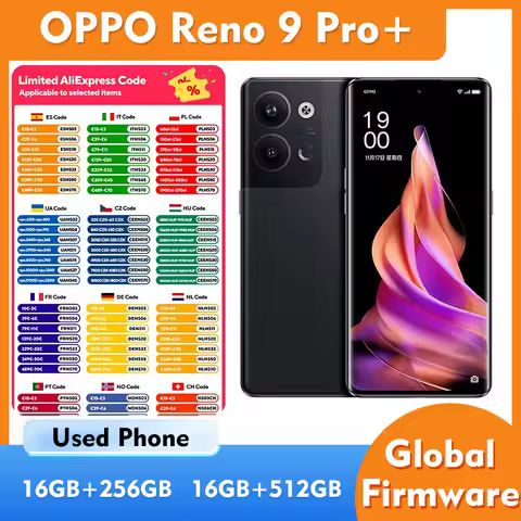 OPPO Reno9 Pro+ 5g Smartphone 256GB ROM Screen 6.7-Inch All Colours Original Android Used Phone