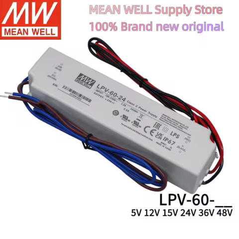 LPV-60 60W MEAN WELL Single Output Switching Power Supply LPV-60-12 LPV-60-48 LPV-60-15 LPV-60-36 LP