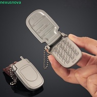 NEXUSNOVA Mini Phone Model Pendant, Retro Alloy Flip Phone Keychain, Cute Goth Grunge Y2K Aesthetic 
