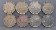 幣122 模里西斯1987.90.91.93.97年1盧比硬幣 共8枚