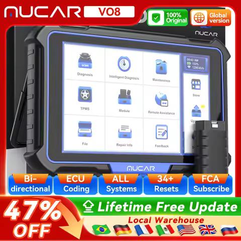 MUCAR VO8 Automotive Tool Bi-directional Obd2 Scanner ECU Coding Car Diagnostic Tool 34 Reset All Sy