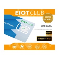 EIOTCLUB USA Thẻ SIM Trả Trước 300MB Kế Hoạch 30 Ngày Vùng Phủ Sóng 5G/4G LTE Tốc Độ Cao Hỗ Trợ Dữ L