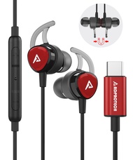 USB C Headphones, Type C Earbuds Magnetic Wired Earphones with Microphone and Volume Control Compati