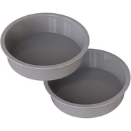 Loyang Kek Silikon 7 inci Bulat, 2 Keping Loyang Pembakar 7" untuk Air Fryer, Acuan Silikon 7 inci u
