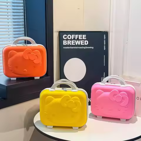 New Sanrio 14 Inch Suitcase Kt Kuromi Vanity Case Without Code Pp Case Cartoon Wedding Gift Storage 