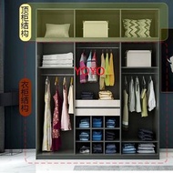 L0307輕奢衣櫃推拉門現代簡約北歐玻璃門組裝滑門儲物收納大衣櫃（包運送）