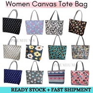 Women Canvas Tote bag Large Capacity With Zip / Document File Beg student / Korean Fashion