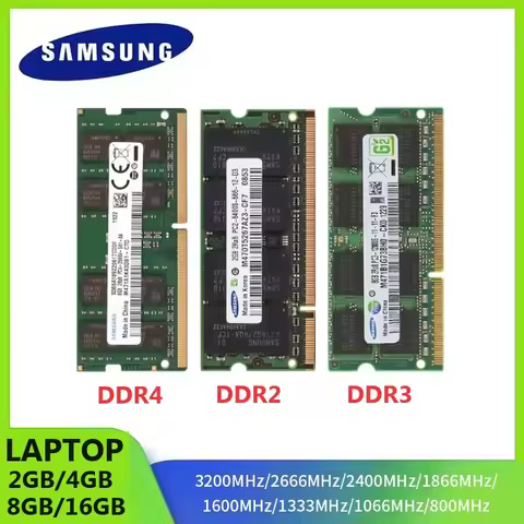 SAMSUNG Notebook Ram SODIMM Memoria DDR4 DDR3 DDR2 16GB 8GB 4GB 2GB 3200 2666 2400 1866 1600 1333 10