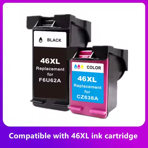 Compatible 46XL Replacement for HP 46 XL for HP46 Ink Cartridge for Deskjet 2020 2520hc Inkjet Print