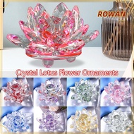 ROWANSG Crystal Lotus Flower Figurine, Paperweight Table Ornaments Lotus Flower Decor Lotus Flower O