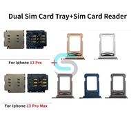 1set Sim Card Reader Flex For Phone 13 13 Pro Max Dual Sim Card Tray Slot Holder Adapter Replacement