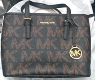 MK MICHAEL KORS 滿版 小托特包 咖啡