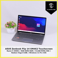 ASUS Zenbook Flip 14 UM462 Touchscreen Ryzen 5 3500U 8GB RAM 512GB SSD Radeon Vega 8 2GB GPU Refurbi