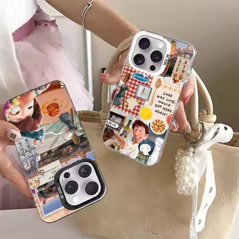 Retro R-Ratatouille Phone Case For IPhone 17 16 15 14 13 12 Mini Pro Max Plus Colorful Silver Phone 