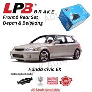 LPB HONDA CIVIC EK 1995-2001 FRONT/REAR DISC BRAKE PADS REAR BRAKE SHOE