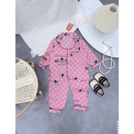 (12-42kg) Bộ Ngủ Pijama Lụa Mango Dài Tay Dành Cho Bé Gái Họa Tiết Siêu Xinh - Babimama - BPN67