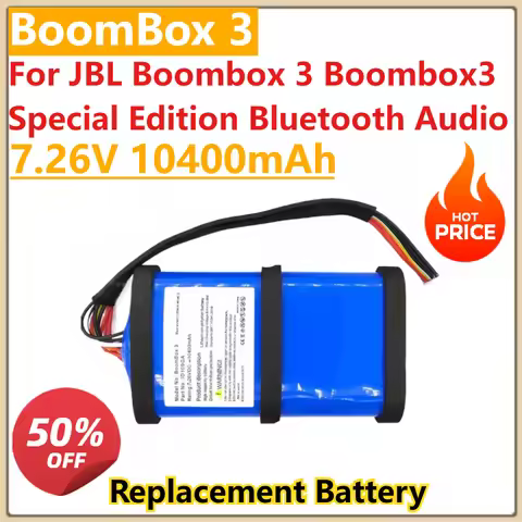 New Speaker Battery 7.26V 10400mAh For JBL Boombox 3 Boombox3 Special Edition Bluetooth Audio Bateri