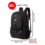 XHDATA กระเป๋าเป้กันน้ำ ขนาด 50-80L ขยายได้ | เป้เดินทางชาย มีช่องใส่รองเท้าและใส่แล็ปท็อป 15.6-18 น