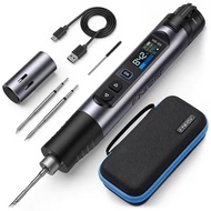 FNIRSI HS-03 Cordless Upgraded Soldering Iron 10W 100-450°C Swappable 2600mAh Battery Type-C 0.96" I