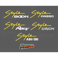 STICKER STYLE BY RACY, BOON, PASSO, SIRION, ASV 06