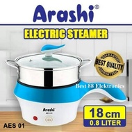 Arashi Panci Electric 0.8L Kompor Listrik Masak Mie Telor Bakso Air Panas Panci Kukus Masak With Ste
