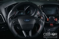 [細活方向盤] 福特 Ford FOCUS ECOSPORT KUGA MK3.5 水轉印卡夢牛皮款 變形蟲 方向盤