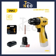 DELI Cordless Li-ion Impact Drill (16V / 45Nm / 10mm  / 30600bpm) DC054 for wood aluminium anti slip