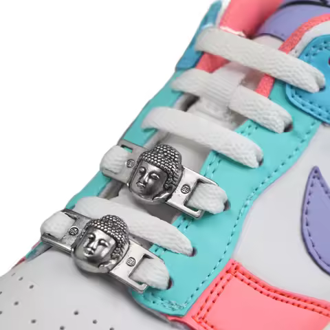 AF1 Buddha Head Peace Shoe Fashion Lace Buckle Metal Shoelace Decorations Shoes Accessories Iron DIY