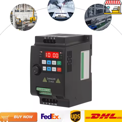 Single Phase to 3 Phase Variable Frequency Drive| 2.2KW 3HP 10A CNC VFD Converter for Spindle Motor 