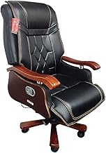 Executive Chairr, Boss Office Products Guest Chair with Casters, Reclining Solid Wood Leather, Liftable and Rotatable, Ergonomic Design (Color : Black) interesting