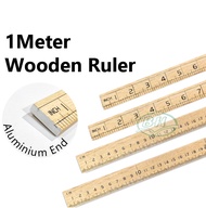 1 Meter/ 100cm Pembaris Kayu Ukur Baju & Kain/ Straight Long Wood Ruler/ Pembaris Kayu Jahitan