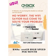 [MOD+UNLOCKED] Fast Link 4G WiFi SIM Card Router + 100GB, Home WiFi, Online Class, CCTV, TV Box, FRE