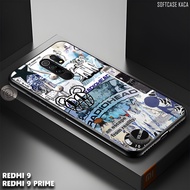 (AA30) REDMI 9 Glass Softcase | 9 PRIME | Glass Glitter Case | Aesthetic Music Motif | Redmi 9 9 Pri