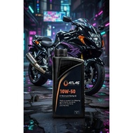 ATLAS SYNTHETICS Ester-based 100% Synthetic 4T Motorcycle Racing Engine Oil 10W50