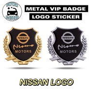2pcs VIP 3D Metal Nissan Emblem Badge Logo Car Sticker Decals personality reflective Stylish for Ele