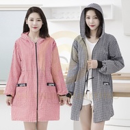 Fashion Pure cotton apron long sleeve clothes kitchen pocket appron epren zipper epron masak 围裙 3012