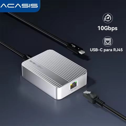 Acasis 10Gbps USB-C Ethernet Adapter for USB4 | MacBook/Mac Studio/PC/Lactop | 10000Mbps RJ45 LAN Ca