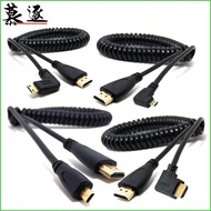 #'HDMI to to Mini Micro HDMI SLR Camera Monitor Retractable HD Spring Cable