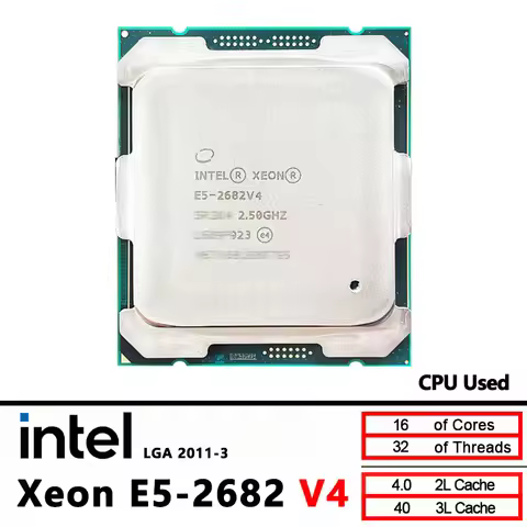 Intel Xeon E5 2682V4 Used E5 2682 v4 2.5 GHz - sixteen cores 40M 120W 14nm CPU processor LGA 2011-3