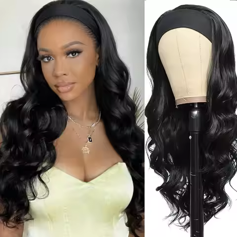 Headband Wig Human Hair Body Wave Human Hair Wigs For Woman Brazilian Full Machine Made Ready To Wea