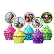 20pcs Masha and the Bear Cupcake Topper