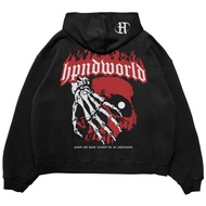 Hpnd - Boxy Fit Hoodie Sweater Original Basic Hidden Face Fleece Limited Edition