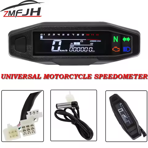 AD Digital Odometer RPM Motorcycle Meter Speedometer Motor Bike Tachometer Mini Electric Injection C