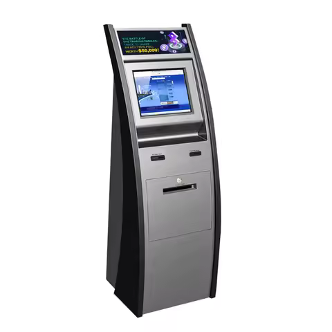 Floor Standing Android 32 Inch Interactive Check In Queue Ticket Dispenser Self Service Ticket Kiosk