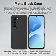 Matte Black Phone Case Compatible With Transsion Hot 60i (5G), Hot 60 Pro+, GT 30 Pro, Zero 40 5G, H