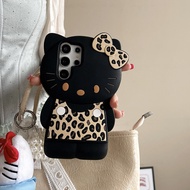 3D Cartoon Hello Kittty Phone Case for Samaung Galaxy S25 S24 S23 S22 Ultra Plus A56 A55 A54 Leopard