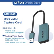 ONTEN 331 Video Capture Card 4K 60Hz HDMI USB3.0 Video Grabber Live Stream Gaming Ps5 Nintendo Windo