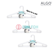 [SG Stock] [Bundle of 3] Algo 6P Set 42cm Plastic Clothes Hanger Laundry Hanger