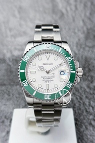 【定制】Seiko Mod Automatic Watch 40mm 潛水款 綠陶瓷圈白面 精工改裝自動機械錶